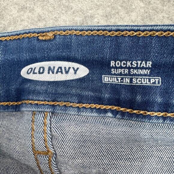 Old Navy Jeans SZ 6 Tall Rockstar Super Skinny Light Wash Denim Built-in Sculpt - Picture 5 of 11